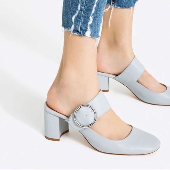 baby blue mules